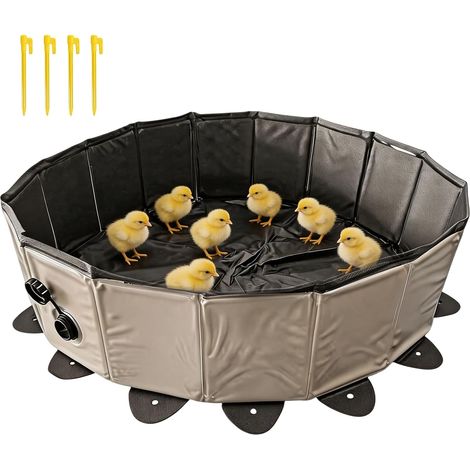 Baignoire pour poules - Bain de sable - 80 x 20 cm - Bac à poussière réglable - Récipient pour poulailler, calcaire, poulailler, accessoires (1/5)