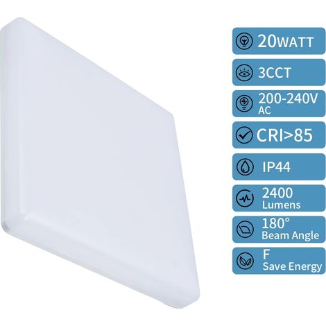 Lámpara de techo, tecnología LED, diseño versátil, 1 pieza, cuadrada (1/2)