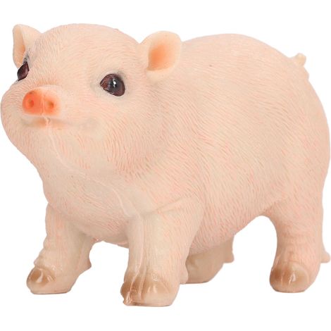 Niedliche Schwein-Gartenstatue, Kunstharz, Tiere, Figur, Outdoor-Skulptur, Rasen-Ornament, Mini-Rosa (1/5)