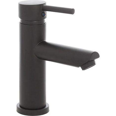 Miscelatore lavabo nero opaco in acciaio con piletta click clack York (1/3)