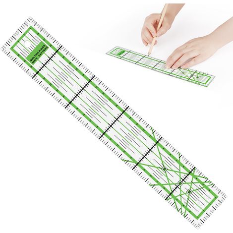 Règle de Couture Patchwork 30x5 cm - Règle Multifonction avec Graduations et Angles pour Matelassage, Rapiéçage, Bordure et Reliure (1/5)
