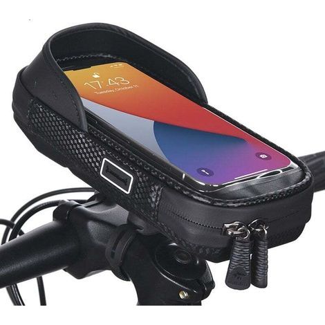 Fahrradlenkertasche, universelle wasserdichte Handytasche für Fahrräder, Motorradlenkertasche, Fahrrad-Handyhalterung, 360° drehbar (1/5)