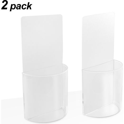 Lot de 2 supports muraux pour télécommandes, organisateur multimédia en acrylique (1/5)