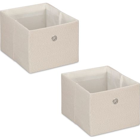 Juego de 2 cajas de almacenamiento: organizadores de tela multicolor (1/5)