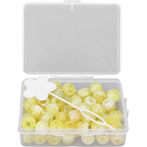 74 perles pour tresses et dreadlocks, accessoires de coiffure DIY, jaune (1/5)