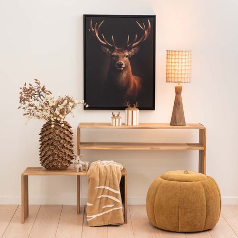 Amadeus - Plaid cerf Prince des forêts taupe 130X170 cm (1/2)