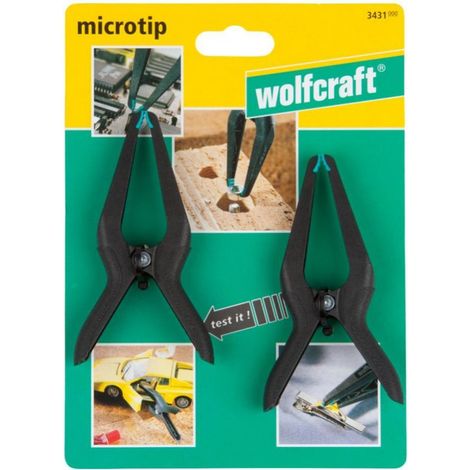 2 microtip 60 - pinces à ressort de précision Wolfcraft 3431000