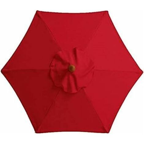 Parasol de jardin rouge 3 m avec 6 baleines robustes pour balcon, terrasse et piscine (1/5)