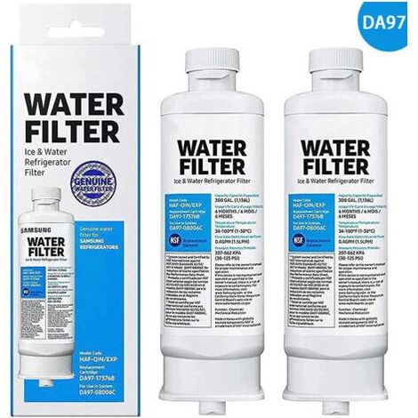 Lot de 2 filtres à eau pour réfrigérateur – Filtre à carbone 100 % naturel – Compatible avec DA97-17376B et DA97-08006C (1/4)