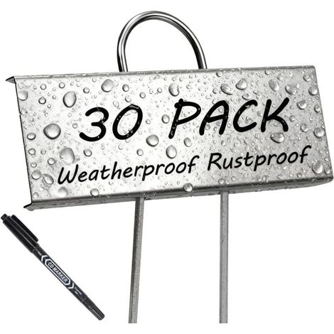 Étiquettes de Jardin avec Étiquette Stylo – Pancarte Résistante et Contenants et Accessoires pour Plantes – Lot de 30 (1/5)