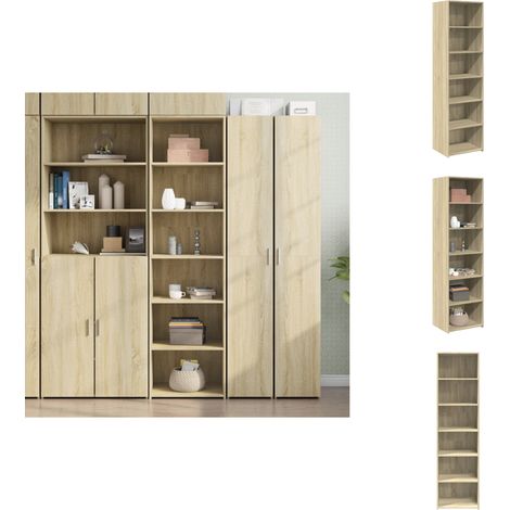Highboard Sonoma-Eiche 50x41x185 cm Holzwerkstoff - Sideboard - Hochschrank - Wohnzimmermöbel - Eiche Dekor - Holzwerkstoff (1/5)