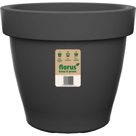 Florus Mood Campana Flowerpot 30 Anthracite Vaso Rotondo