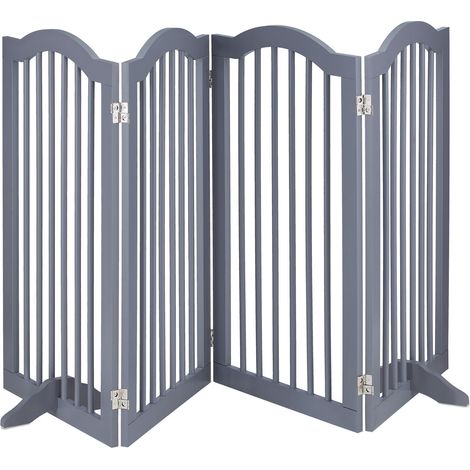 Relaxdays Safety Gate, XL Free-Standing Barrier, Protectiion Fence with Feet, for Children & Pets, HW: 92 x 205 cm, Grey (1/5)