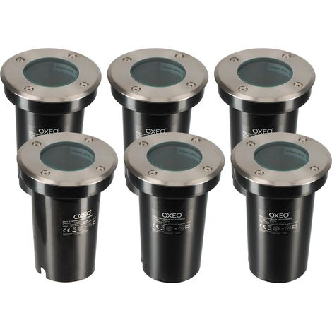 Spots encastrables X6 - Extérieur - Couvercle inox - Pour Ampoule LED GU10 - Etanche IP67 - Spot terrasse - Éclairage jardin (1/5)