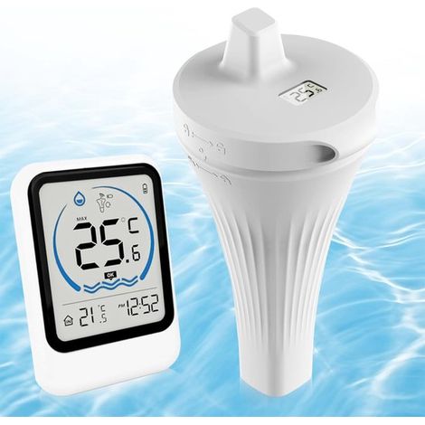 Kabelloses Poolthermometer Schwimmendes digitales Poolthermometer Wasserdicht nach IP68 mit LCD-Basisstation Wasserthermometer für Schwimmbad und 50 (1/5)