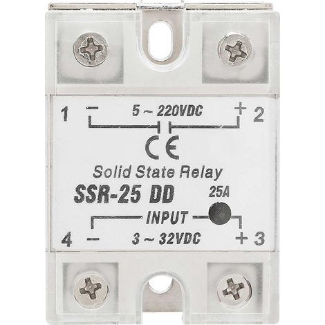 Relais statique SSR-25 DD 25A 5-220VDC, compatible avec le contrôle des processus d'automatisation industrielle. (1/5)