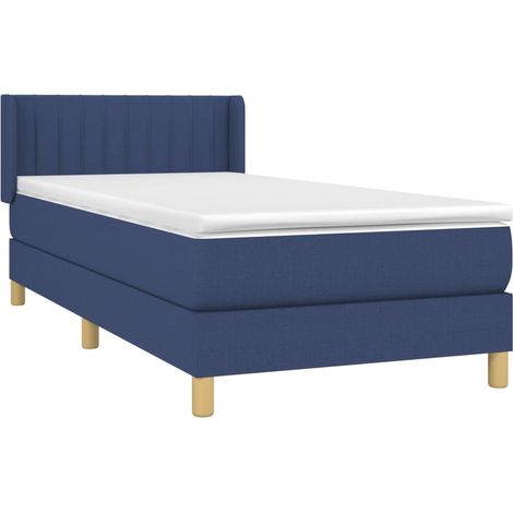 vidaXL Giroletto a Molle con Materasso Blu 90x190 cm in Tessuto (1/5)