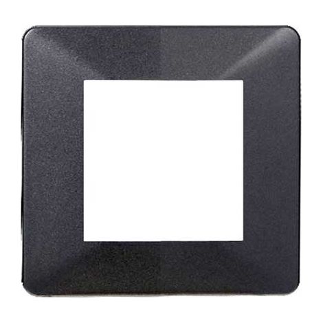 Plaque compatibles Vimar Plana 2 modules plastique couleur acier graphite foncé Ettroit EV83207