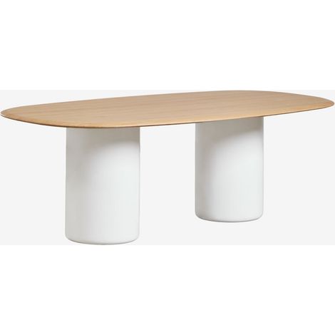 Mesa de comedor ovalada en MDF y cemento Lysander SKLUM 220 x 110 cm (1/5)