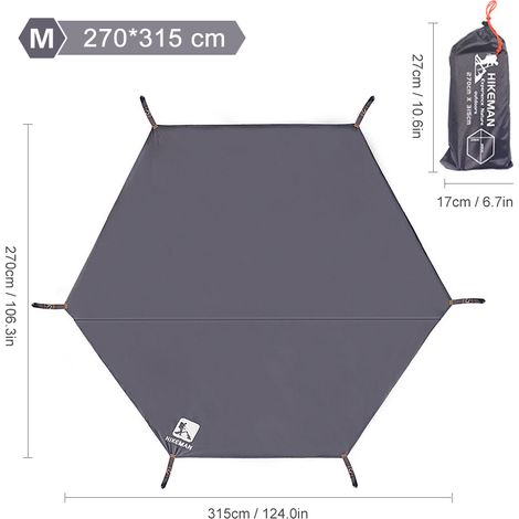 Bâche de camping imperméable épaisse, tapis de pique-nique, tapis de plage durable, tente hexagonale, empreinte multifonctionnelle, auvent solaire, feuille de sol pour randonnée, voyage, sac à dos (1/5)