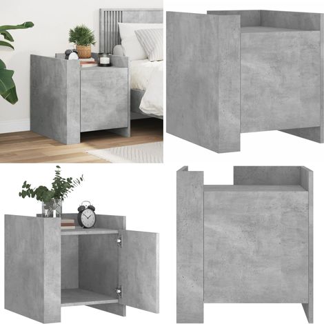 Nachttisch Betongrau 45x50x50 cm Holzwerkstoff - Betonoptik Nachttisch - Wohnraum Dekoration - Sideboard - Beistelltisch - Holznachtttisch - Home & Living