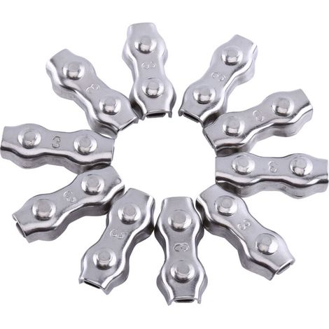 Yunseity 10 Pièces M3 Clips Duplex en Acier Inoxydable Câble Câble Poignées avec M3 Taille, Pratique Durable et Durable (1/5)
