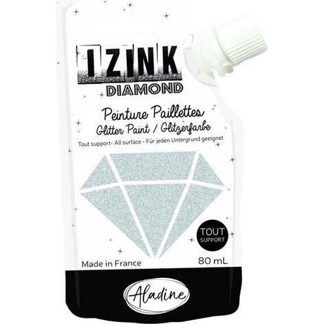 Peinture - IZINK - Diamond - Argenté - 80ml - Résistante à l'eau (1/2)