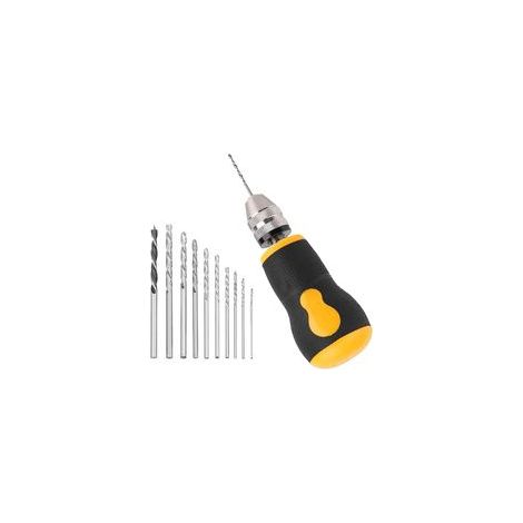 Ensemble de petits forets hélicoïdaux, petits outils rotatifs, petite perceuse manuelle, perceuse manuelle multifonctionnelle portable, outils rotatifs robustes en acier au carbone pour le poli