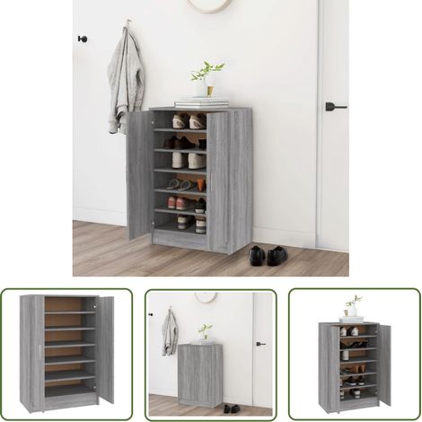 Maison Exclusive Schuhschrank Grau Sonoma 60x35x92 cm