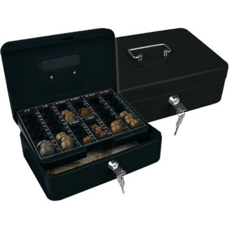Cassa portamonete q-connect kf04277 acciaio 0,8 mm vassoio estraibile (1/2)