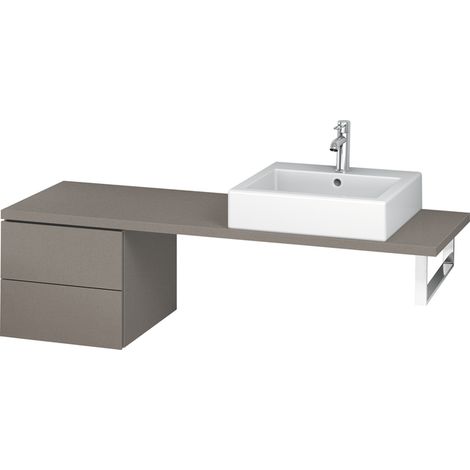 Base Duravit L-Cube Base per console, larghezza 420 mm, profondità 477 mm, 2 cassetti, colorazione: Terra Opaco - LC582601414 (1/4)