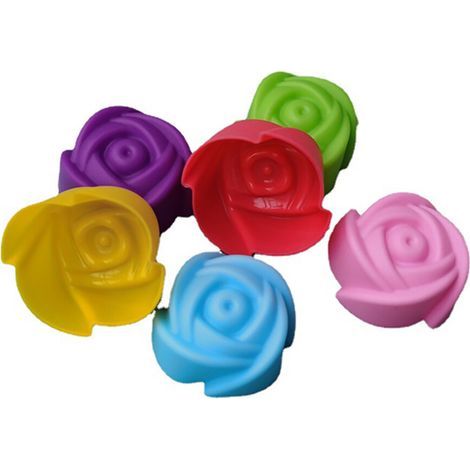 Lot de 6 moules de cuisson en Silicone, ustensiles de-Rose (1/5)
