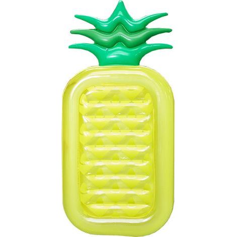 Bote hinchable con forma de piña, fabricado en PVC, para adultos, ideal para relajarse en el agua. (1/5)