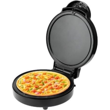 Four à pizza, puissance 1000 W, avec surfaces de cuisson antiadhésives et thermostat réglable, noir, compact (1/5)
