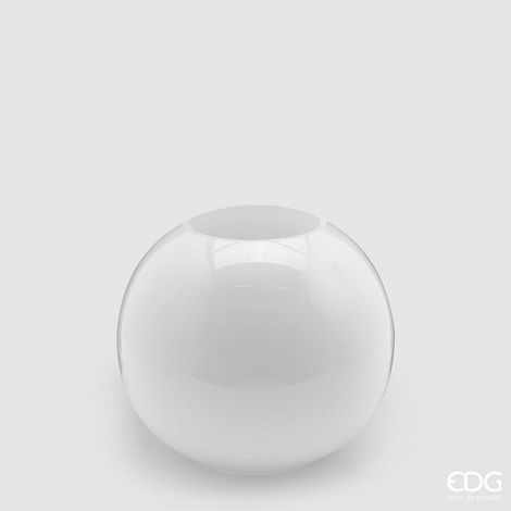 EDG Enzo De Gasperi Vaso Sfera H 20 Cm D 23 Cm Vetro Molato White