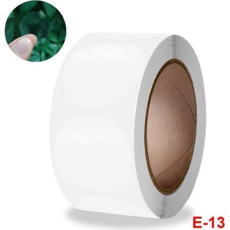 Confezione da 1500 adesivi rotondi trasparenti (diametro 3,8 cm), adesivi trasparenti per buste, autoadesivi per imballaggio, dischetti circolari con linea di perforazione per buste (1/4)
