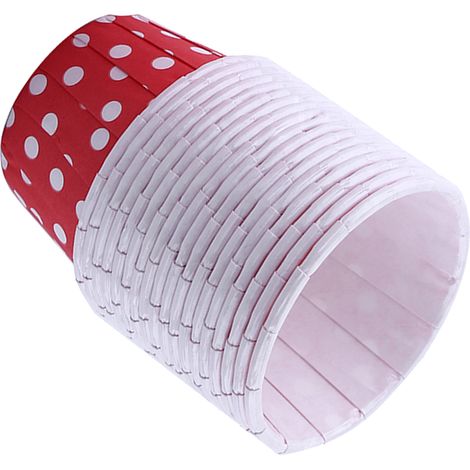 100 caissettes en papier pour gâteaux, cupcakes et muffins, rouges, idéales pour les fêtes et les mariages. (1/5)