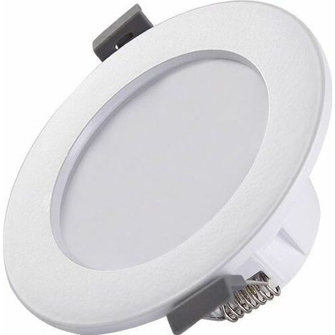 royaluxe -5 spots LED pour salle de bain, IP44 ultra-plat 25mm, Ø85mm, blanc, plafonnier encastré, panneau LED 5W, 460Lm, blanc neutre 4000K— (1/2)