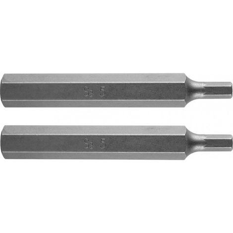 Punta hexagonal de 5 x 75 mm, S2 x 2 unidades. (1/3)