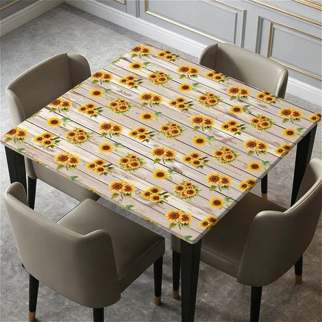 Quadratische Tischdecke 90x90cm mit Gummizug, wasserdicht, abwaschbar, für Garten & Küche