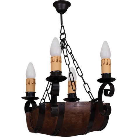 Lámpara Barril. 4 Luces. Dimensiones (66x33cm). (1/2)