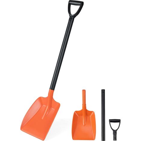 COSTWAY Pala da Neve Portatile, 111 cm Pala da Neve Retrattile con Asta Robusta in Alluminio e Manico Ergonomico, per Giardino, Campeggio (1/5)