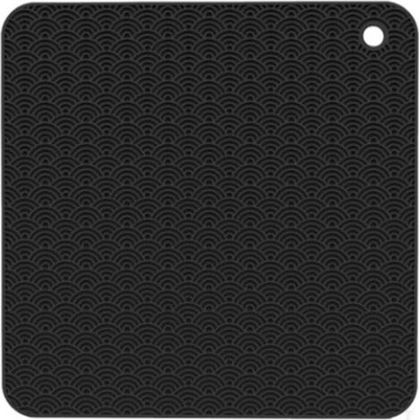Tapis carré en silicone noir, résistant à la chaleur, manique (1/5)