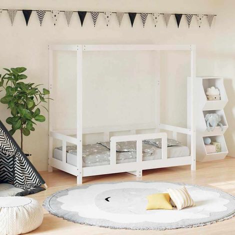 vidaXL Cadre de lit pour enfant blanc 70x140 cm bois de pin massif (1/5)