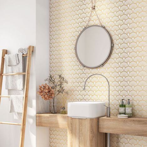 Crédence adhésive salle de bain - Motif Oriental - 60x60 cm - Adhésif MAT (1/4)