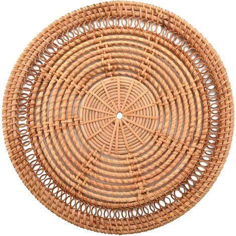Panier mural tressé pour la maison, décoration naturelle en rotin, tenture murale tressée de 30 cm (11,8 pouces). (1/4)