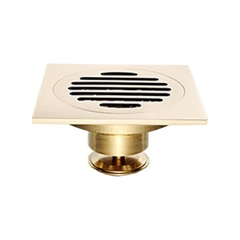 Drain de sol carré salle de bain douche grille de déchets en laiton crépine construite accessoire de maison Antique de qualité sanitaire pur drain de sol en cuivre 10 10Cm (1/5)