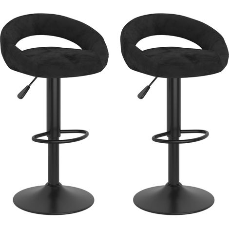 Barhocker 2 Stk. Schwarz Samt