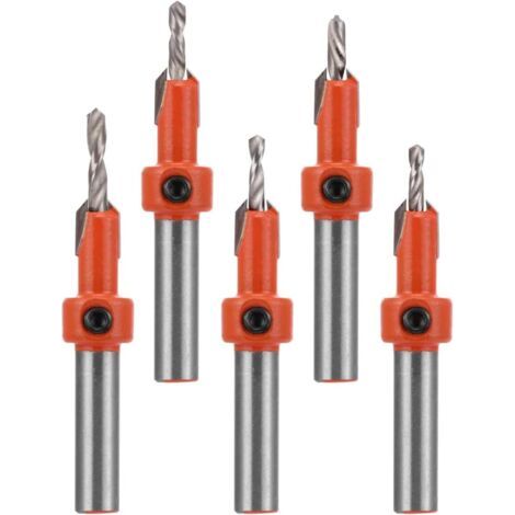 Sollbry 5 Pièces 8 mm Foret Chanfrein à Bois Chanfrein Compteur, Forets Fraisés à Chanfreiner pour le Travail du Bois (1/5)