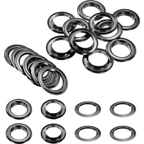 10 Jeux De Oeillets 25mm 1 Pouce Kit De Oeillets En Laiton Avec Rondelles Pour Tissu Rideau Bâche Ceinture En Cuir Chaussures Sac DIY, Noir (1/5)